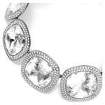 Una Angelic choker Cushion cut, White, Ruthenium plated